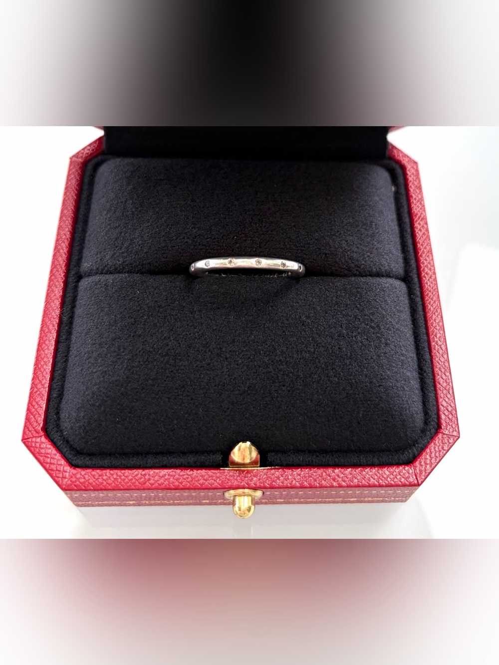 Vintage 925 Sterling Silver Diamond Accent Band - Thin Stacking Ring